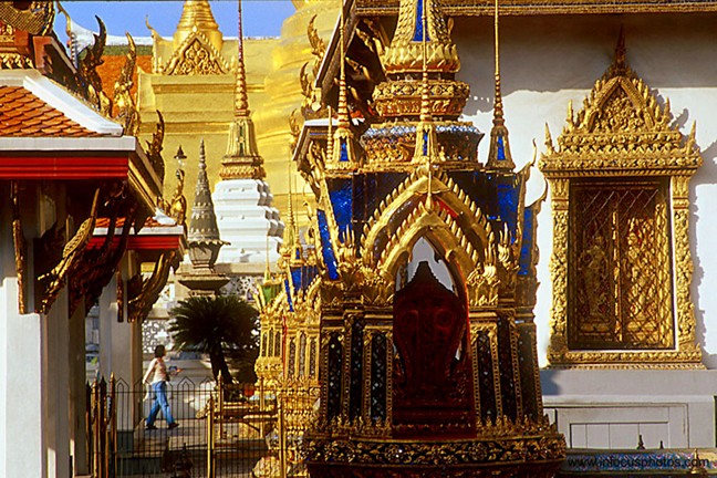 Street of Golden Temples Royal Palace Bangkok Buddhist Religious Architecture