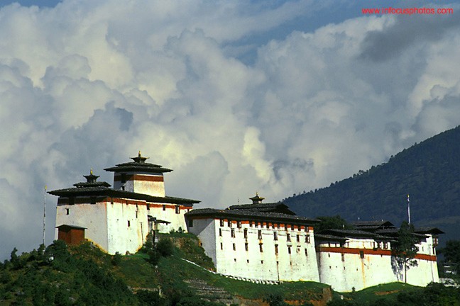Wangdue Phodrang Dzong Cumulus Clouds