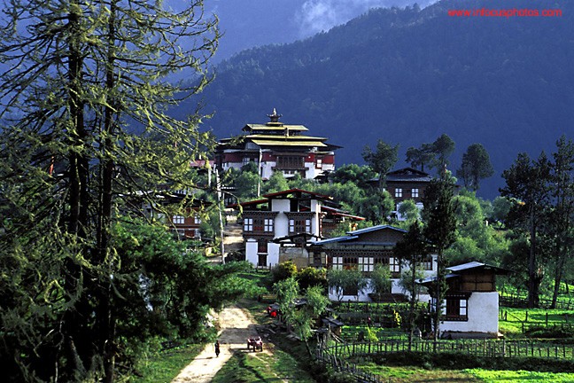 Village of Gangtey Phobjika Valley Monastery