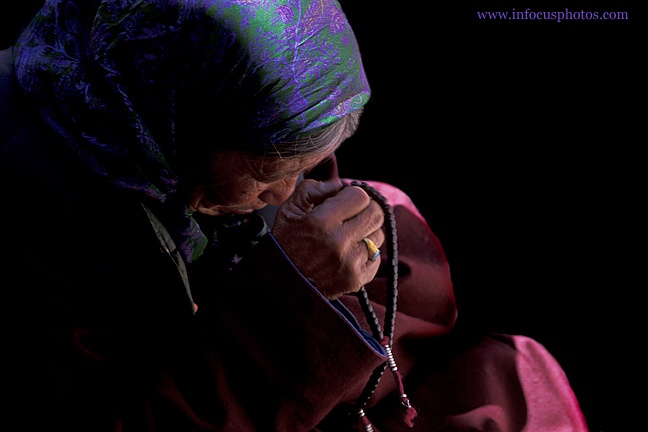 Old Buddhist Woman Prayer Beads Hemis Ladakh