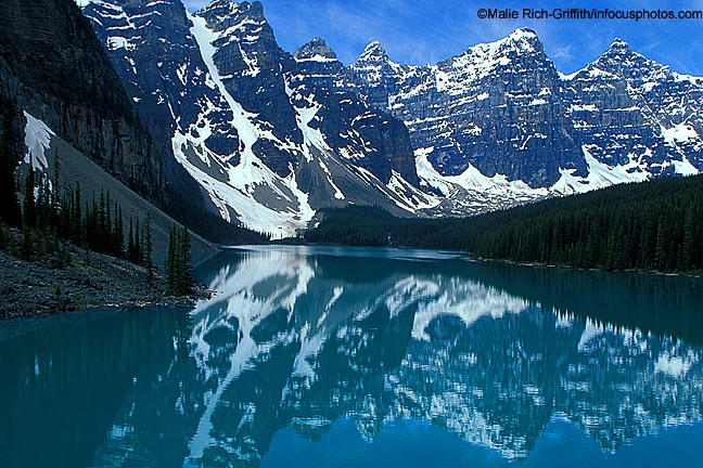 Seven Sisters of Lake Moraine Canadian Rockies Turquoise Alberta