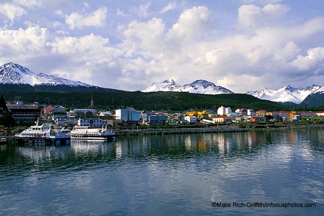 Ushuaia Tierra del Fuego Argentina Harbor Boats Mountains
