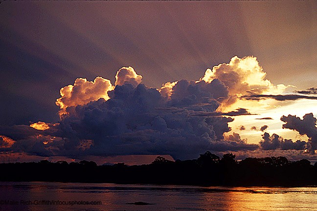 Sunset Amazon River Cumulus Clouds