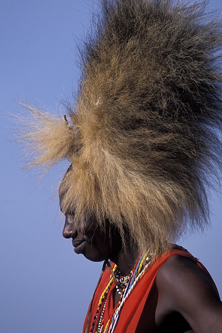 Morani Wearing Lion Man Headdress