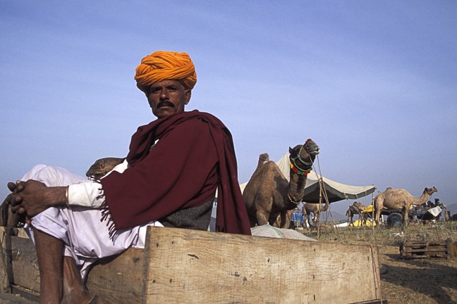 Pushkar Camel Fair, Wagon,  Sikh, Hindu, Turban, Handsome Man