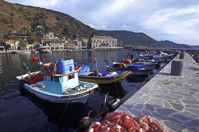 The Stone Harbor of Assos Behramkale Aegean Sea Fishing Village