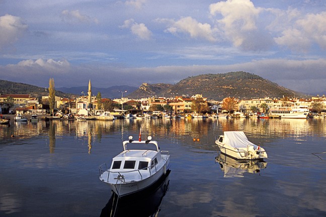 Fishing Village of Kucukkuyuk Harbor Aegean Sea Boats