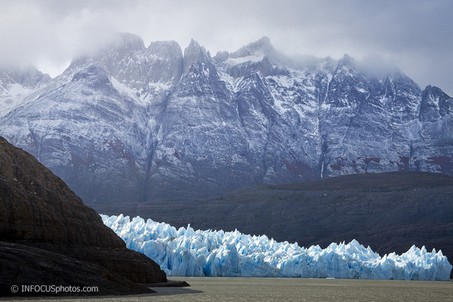 Infocusphotos : Grey Glacier at Lago Grey, Torres del Paine National Park