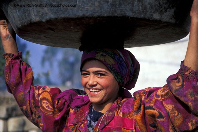 Coptic Girl Carrying Pot Al Fayoum
