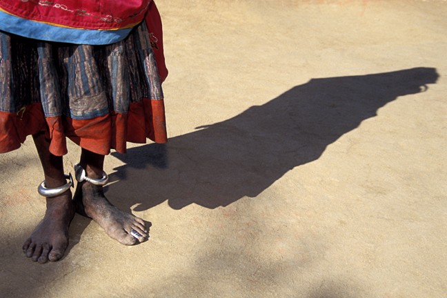 Bishnoi Woman, Jodhpur, Silver Ankle Bracelet, Torque, Shadow, Tribal Dress